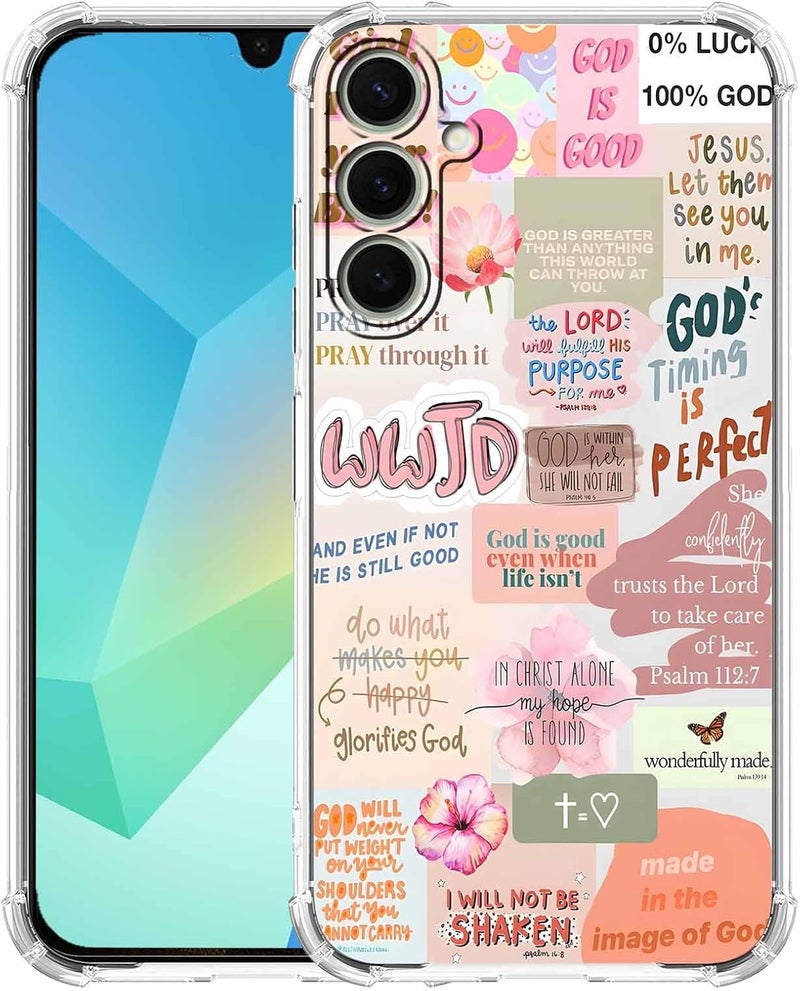 Tobelint Case for Samsung Galaxy A16 with Christian Design,Jesus Bible Verse Collage,Clear Slim Soft TPU Bumper Phone Cover,6.7”(Christian,A16) - Image 1